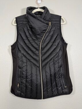 Calvin Klein Performance Vest Black Puffer Asymmetrical Zip Down Feather Women L